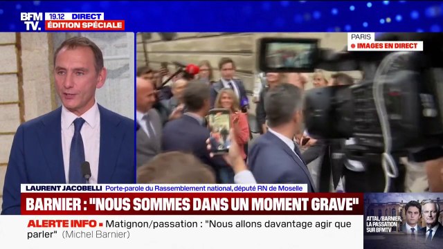 Michel Barnier à Matignon: On jugera sur pièces , affirme Laurent Jacobelli (RN)