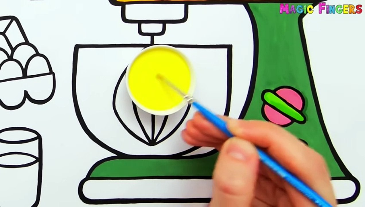 Mesin Pengaduk Adonan Menggambar, Melukis dan Mewarnai untuk Anak, Balita _ Menggambar Mudah #296