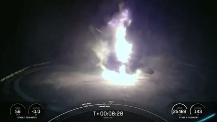 SpaceX Rocket Catches Fire, Fell Over While Landing At Sea After Starlink Launch