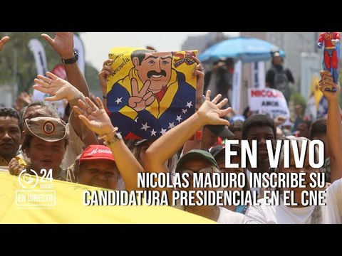 Nicolás Maduro acompañado de multitud chavista se inscribe en el CNE para presidenciales