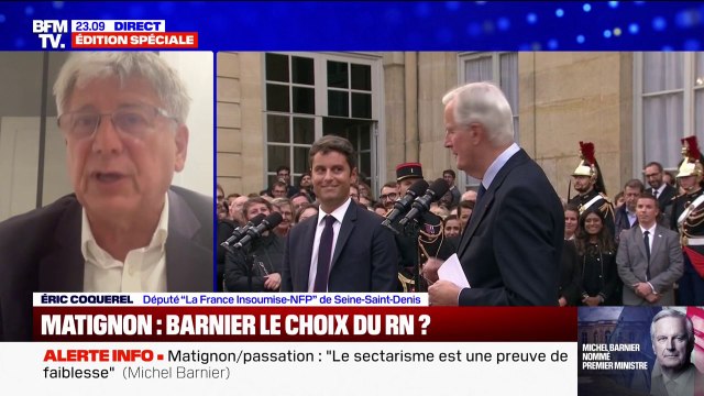 Michel Barnier à Matignon: Ce sera la poursuite du macronisme, qui est devenu une politique de droite, toujours plus à droite , assure Éric Coquerel (LFI)