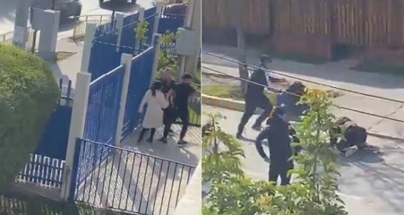 ¡Caos total! escolar atropelló a su propia madre tras brutal pelea con apoderados en liceo de Puente Alto