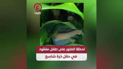 لحظة العثور على طفل مفقود في حقل ذرة شاسع