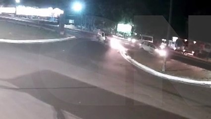 Câmera registra acidente entre Ecosport e Doblô na BR-277 em Santa Tereza do Oeste