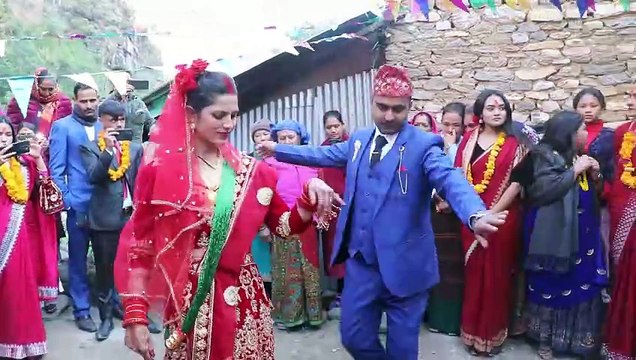 Bride and Groom Dancing in Panchebaja | Nepalese Style Marriage |
