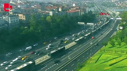 Halıcıoğlu'nda metrobüs yangını