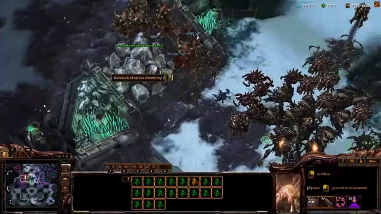 [StarCraft 2] No.0255 -- Normal-Level ZERG player fights Hard A.I., WIN [Spire Day]