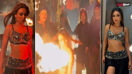 Suhagan Chudail' के सेट पर Nia Sharmaके साथ हादसा, आग में झुलसने से बचा चेहरा, Video Viral