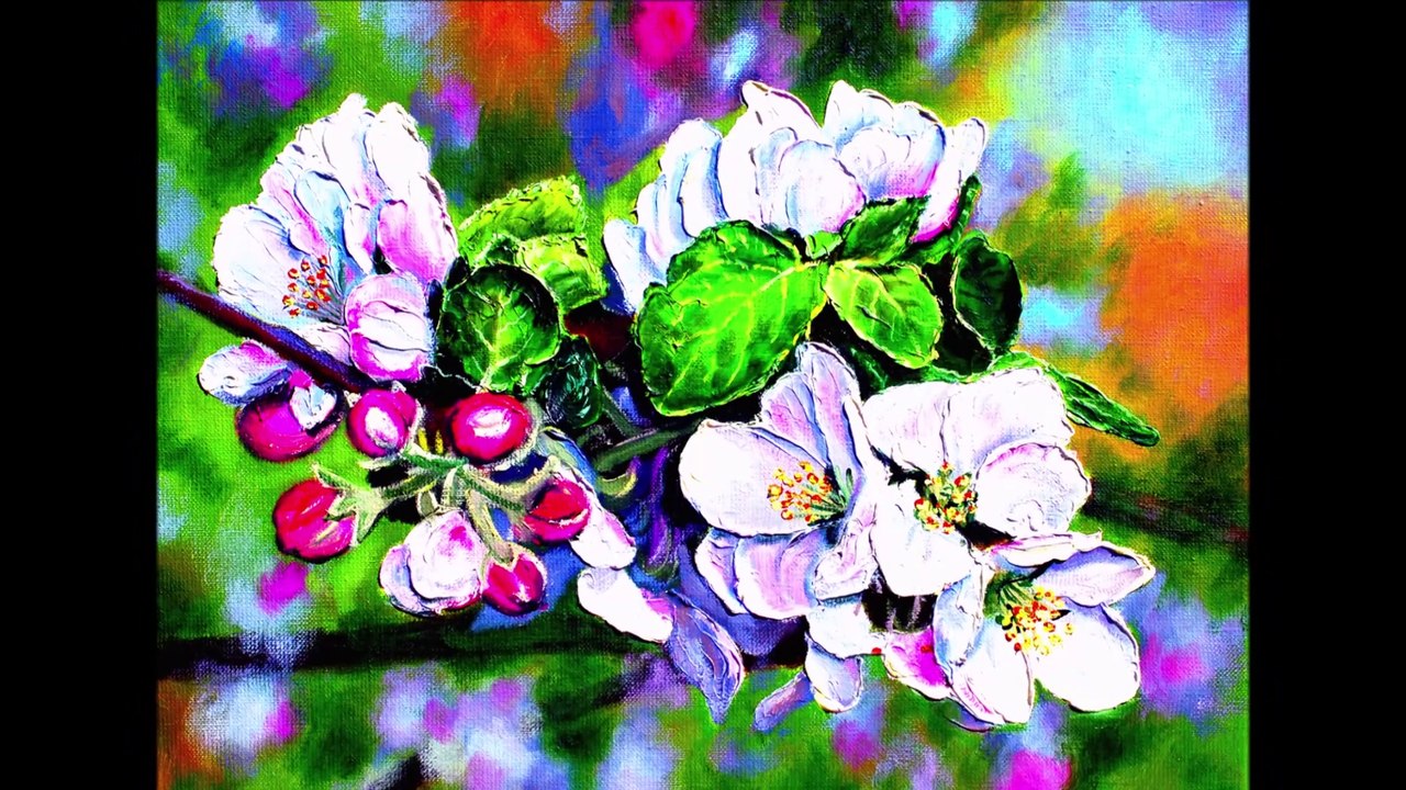 #JoliesFleursDePommier41 , #Peintures41 , #Jolies41,  #Fleurs41 ,  #Fleurs42  ,