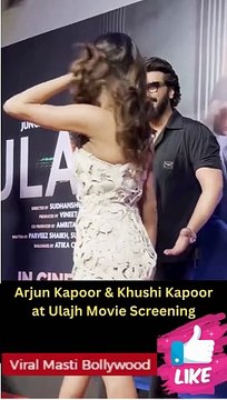 Arjun Kapoor And Khushi Kapoor At The Special Screening Of Film Ulajh Viral Masti Bollywood