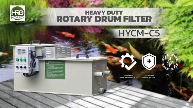 FILTER KOLAM IKAN KOI HORBO COMBI ROTARY DRUM FILTER AUTO CLEANING HYCM-C5