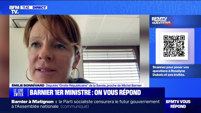 Premier ministre: La méthode Barnier(...)une méthode de dialogue(...) qui est tout sauf sectaire réagit Émilie Bonnivard, députée (Droite Républicaine)