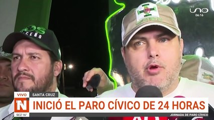 SCZ PRESIDENTE DEL COMITÉ PRO SNTA CRZ DIO INICIO AL PARO EN EL CRISTO REDENTOR