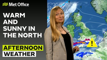 Met Office Afternoon Weather Forecast 06/09/24 - Rain in the south, sunny in the north