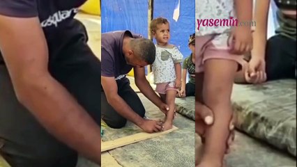 Gazze'de bir ayakkabı ustasından yürek parçalayan görüntüler!