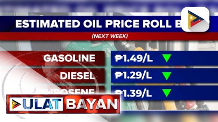 Hanggang pisong rollback sa presyo ng produktong petrolyo, asahan sa susunod na linggo