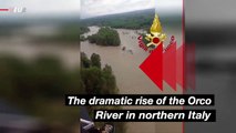 Aerial Footage Captures Orco River Flooding Northern Italy