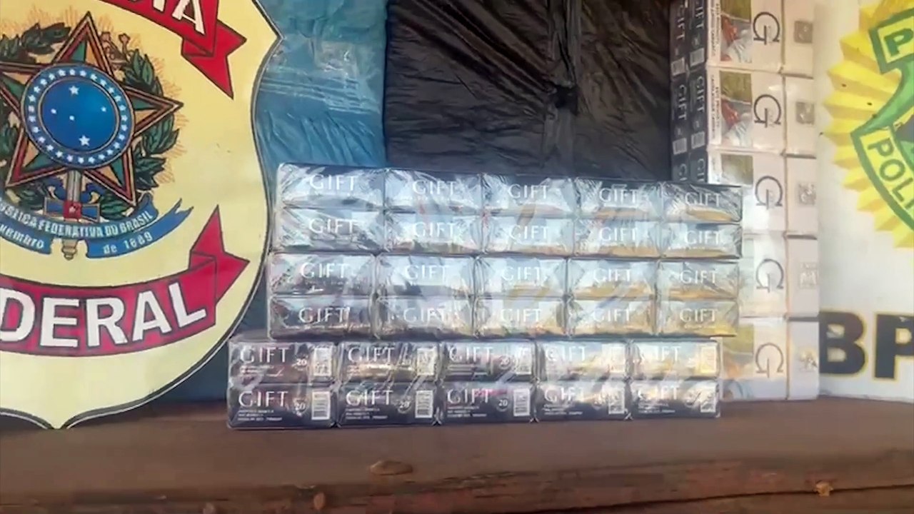 BPFron e Polícia Federal apreendem caminhão carregado com cigarros contrabandeados