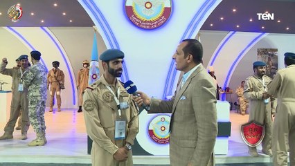 المقدم طيار فهد مبارك يستعرض اهم معروضات جناح دولة قطر بمعرض مصر الدولي للطيران ويشيد بالتنظيم