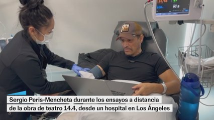 Sergio Peris-Mencheta durante los ensayos a distancia en un hospital de Los Ángeles