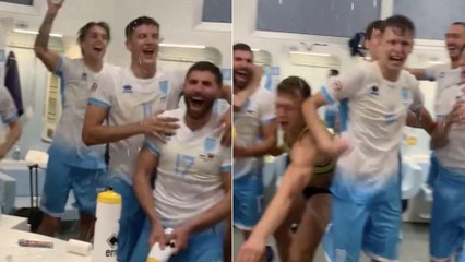 El loco festejo de San Marino tras su primera victoria oficial