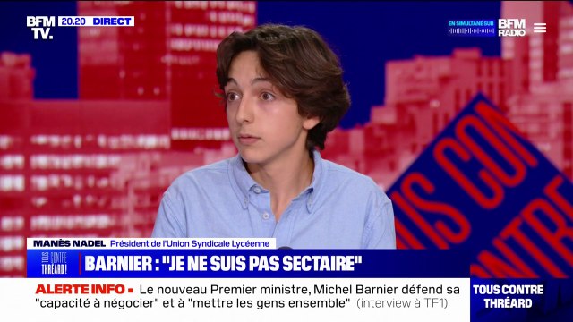 Michel Barnier à Matignon: Une politique de consensus entre Emmanuel Macron et le RN , pour Manès Nadel (Union syndicale lycéenne)
