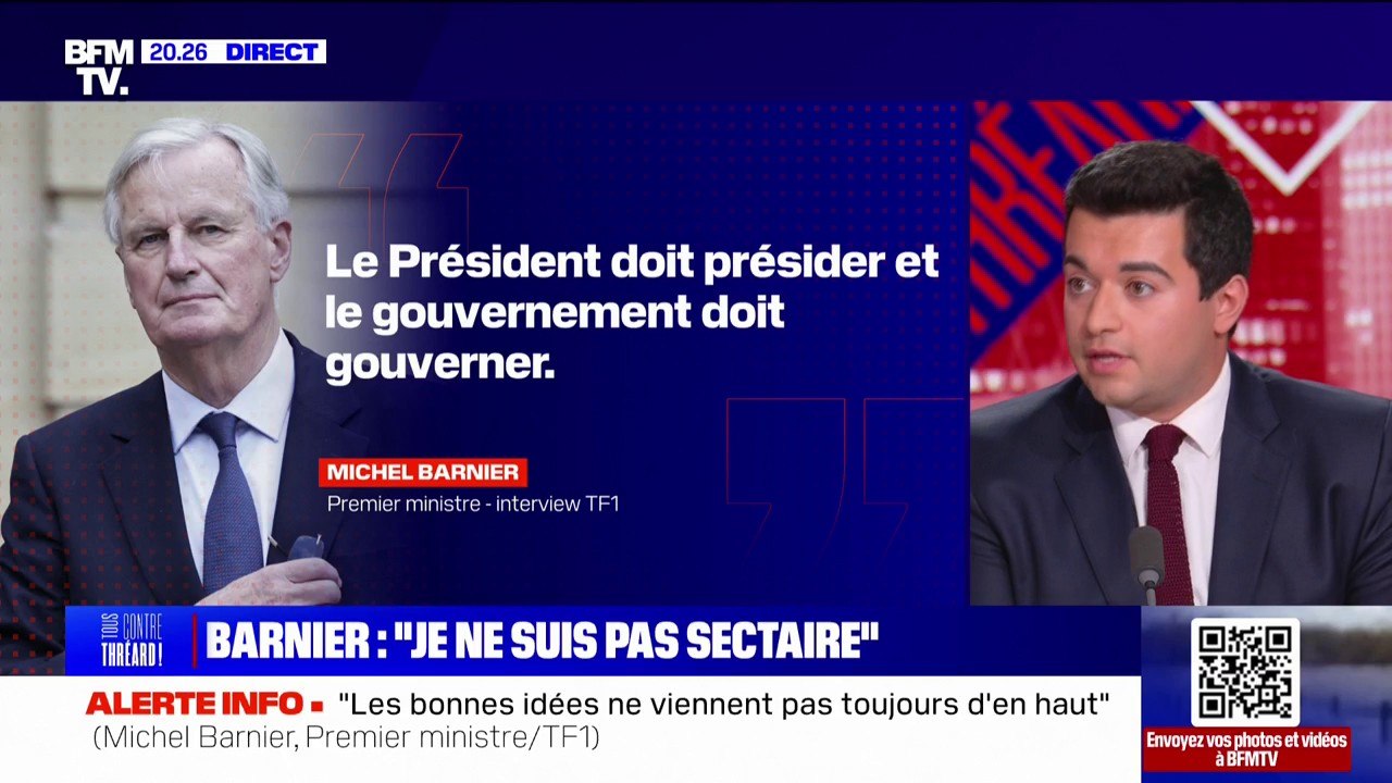 Pour sa première interview en tant que Premier ministre, Michel Barnier affirme que "le Président doit présider et le gouvernement doit gouverner"