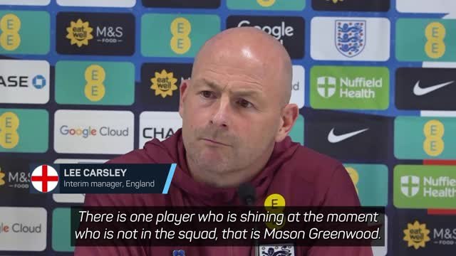Carsley confirms Mason Greenwood 'not under consideration' for England