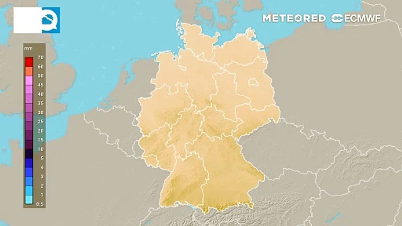 Starker Regen zwischen der Osteee und den Alpen: Dort kann es zu einem extremen Unwetter kommen