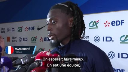 Bleus - Koné : "On n'était pas contents dans le vestiaire"
