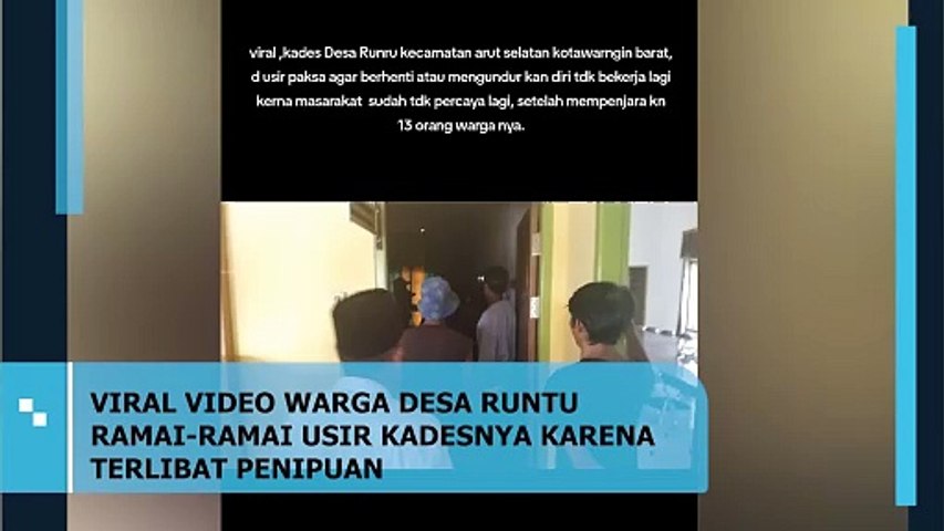 Habis Dipenjara Karena Gelapkan Uang, Kades Runtu Diusir Warga dari Kantor Desa