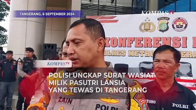 Polisi Ungkap Surat Wasiat Milik Pasutri Lansia yang Tewas di Tangerang