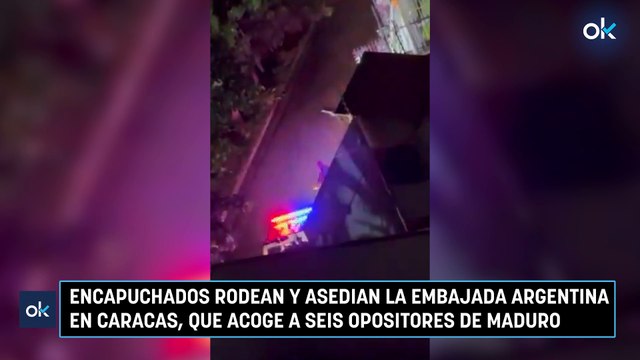 Encapuchados rodean y asedian la embajada argentina en Caracas, que acoge a seis opositores de Maduro