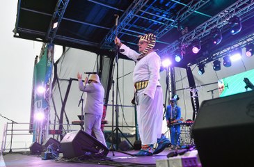 Spectators enjoy the opening night of Hartlepool's 2024 Open Jar Music Festival