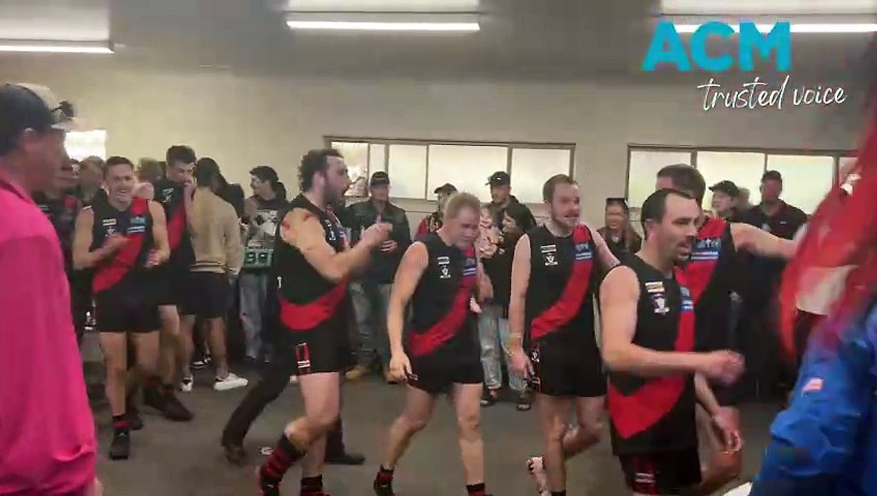 Noradjuha Quantong sings loud in celebration of an HDFNL preliminary final victory