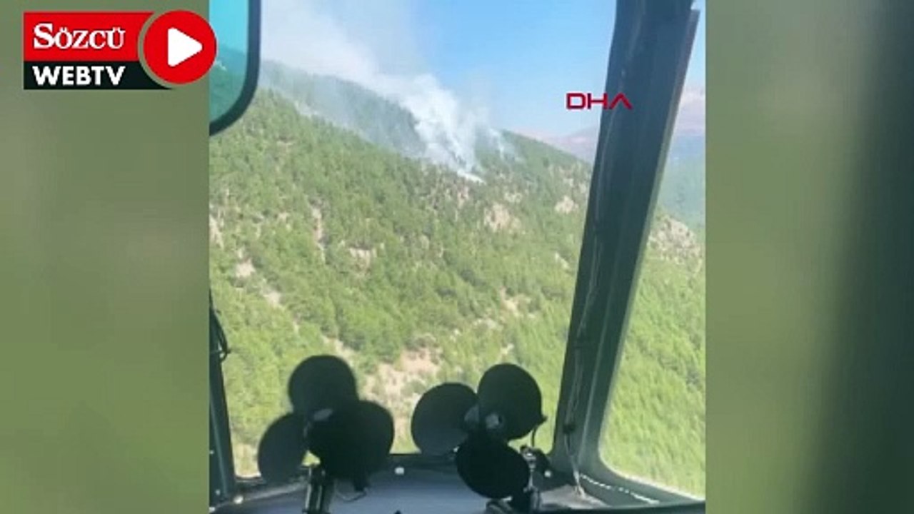 Antalya'da orman yangınına havadan ve karadan müdahale sürüyor