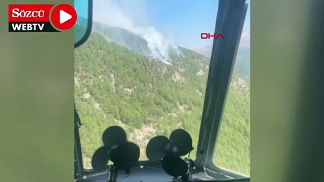Antalya'da orman yangınına havadan ve karadan müdahale sürüyor