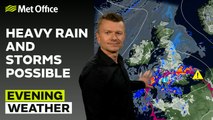 Met Office Evening Weather Forecast 07/09/24 - Heavy downpours in the south