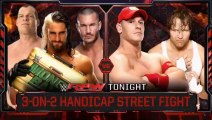 WWE Raw 10.20.2014 - John Cena & Dean Ambrose vs Seth Rollins, Randy Orton & Kane (3-on-2 Handicap Street Fight)