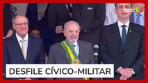 Sem Janja, Lula participa de desfile de 7 de setembro e é cumprimentado por Moraes e Barroso