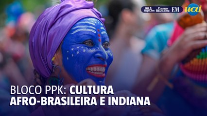Bloco PPK colore as ruas com culturas afro-brasileira e indiana