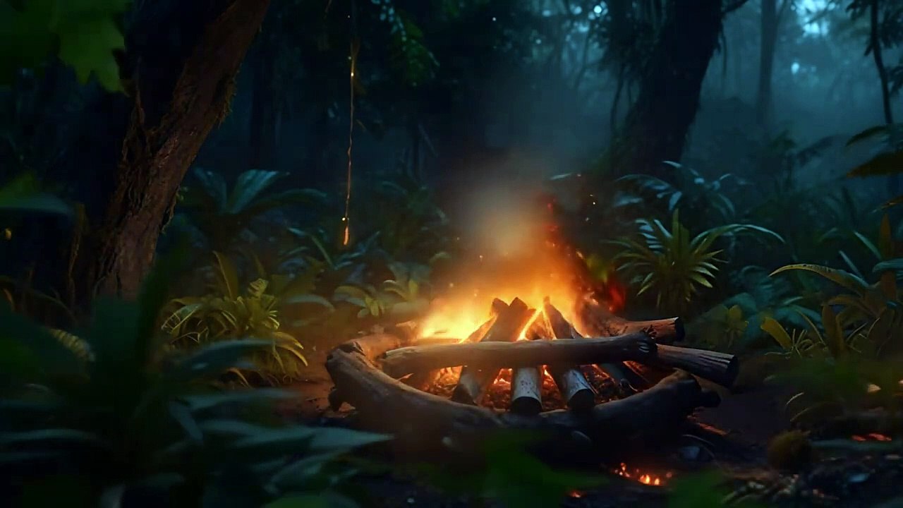 Ultimate Relaxation 🍃 Campfire Ambience & Nature Sounds _ Soothing Music for Stress Relief & Sleep 🧠