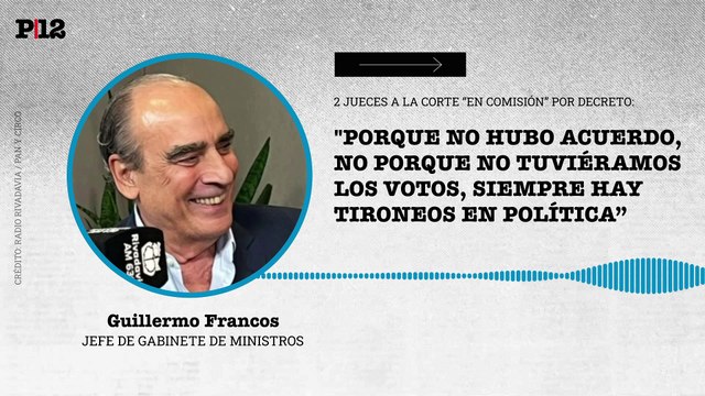 Francos reconoció que por falta de acuerdos nombraron a Lijo y García-Mansilla en la Corte por decreto