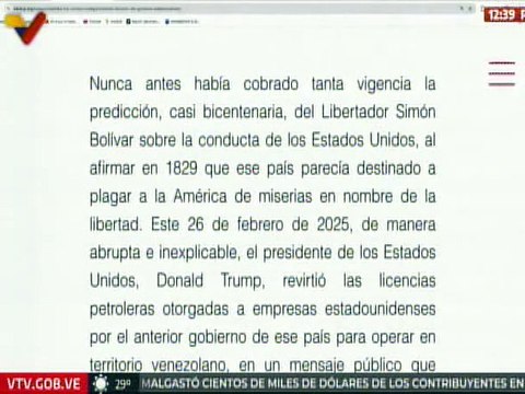 Comunicado | ALBA-TCP condena acciones injerencistas y extorsivas de EE.UU. contra Venezuela