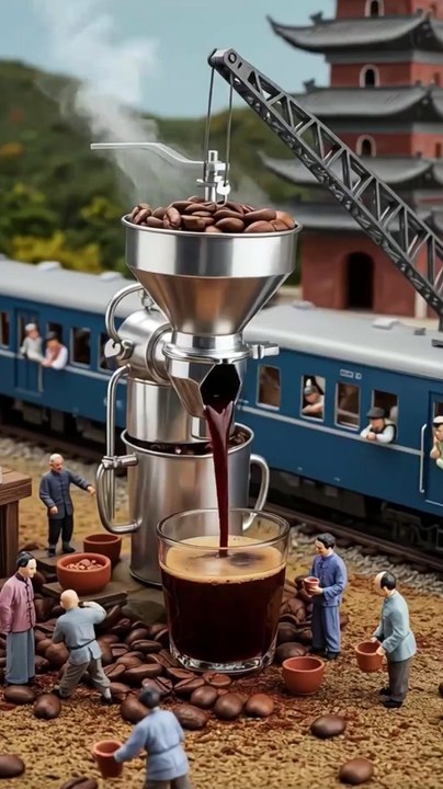 Mini Men Making Coffee