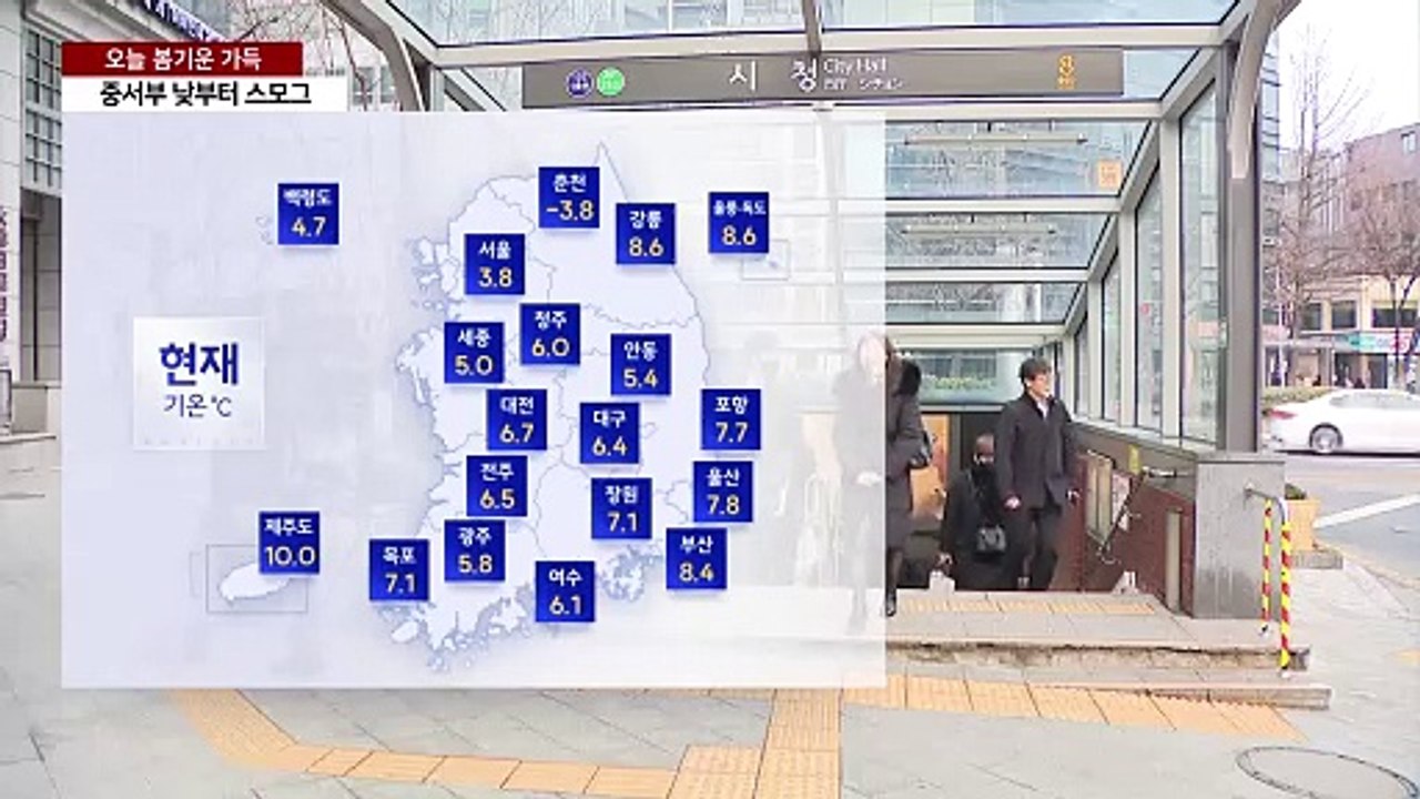 [출근길 YTN 날씨 2/28] 오늘도 봄기운 가득...대기 건조 심각, 중서부 낮부터 스모그 / YTN