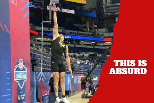 Must see this! Landon Jackson with a spectacular vertical jump during NFL Combine