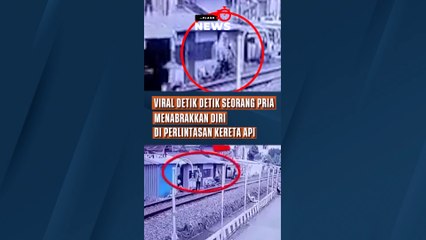 Viral Detik Detik Seorang Pria Menabrakkan Diri di Perlintasan Kereta Api (LS)