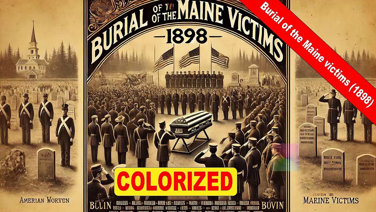 Burial of the Maine Victims (1898) | Old Colorized Movie