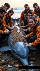 🐬✨ Rescue Team Cleans Giant Dolphin Covered in Barnacles! Incredible Transformation! 🔥🛁